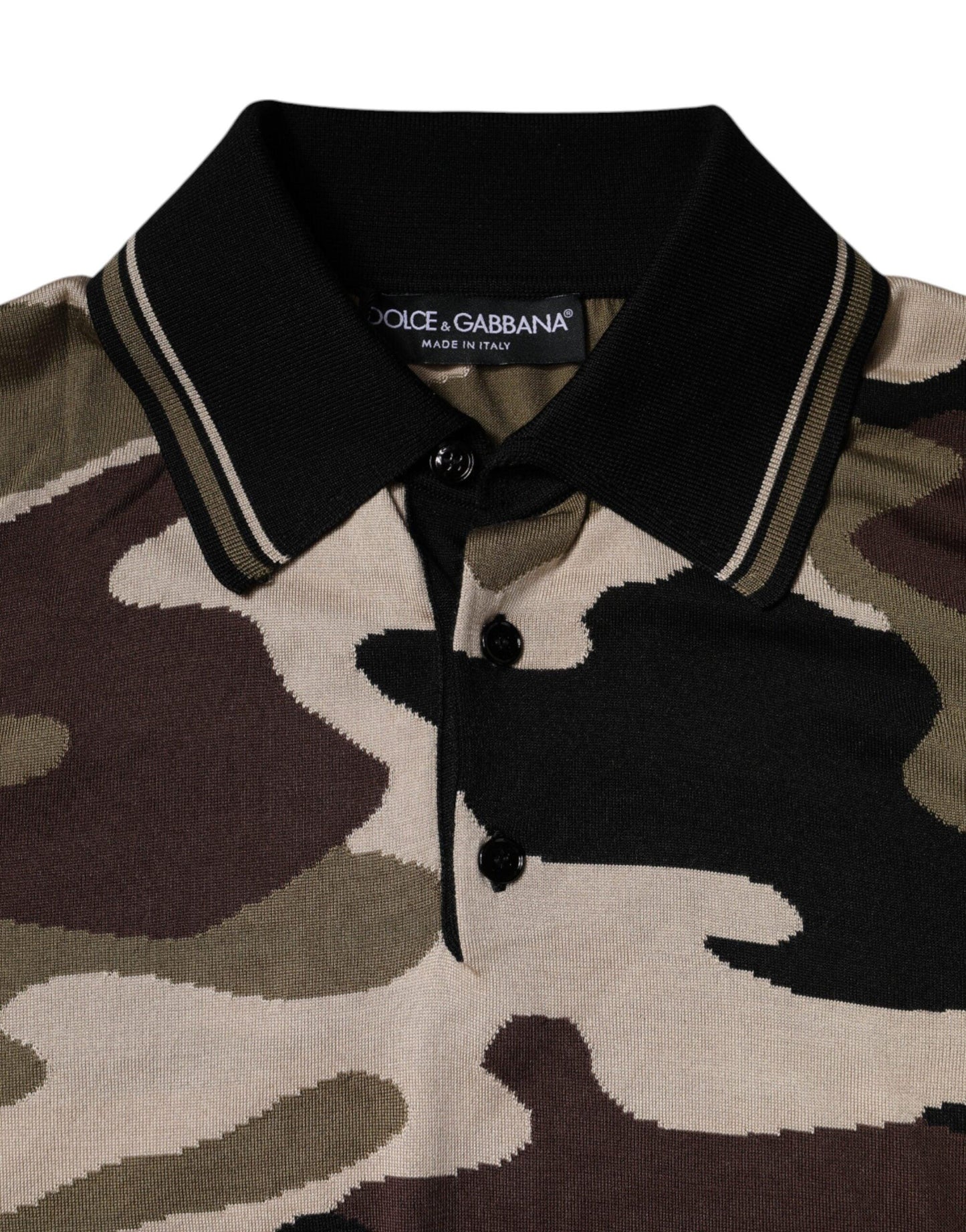 Dolce & Gabbana Multicolor Camouflage Collared Polo T-shirt - Arichezz.store