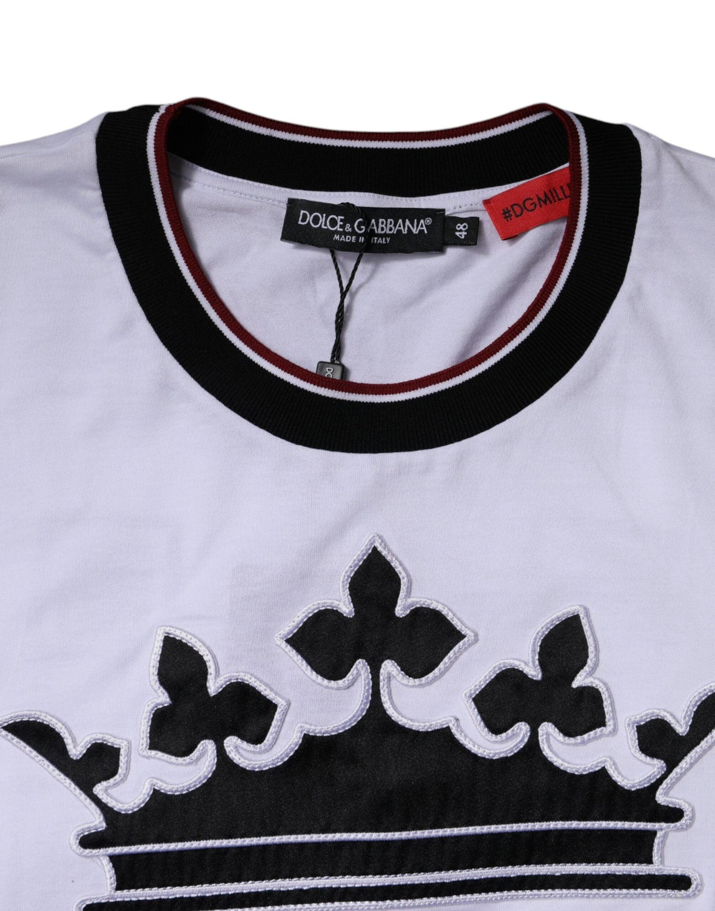 Dolce & Gabbana White Jersey Crew Neck Short Sleeves T-shirt - Arichezz.store