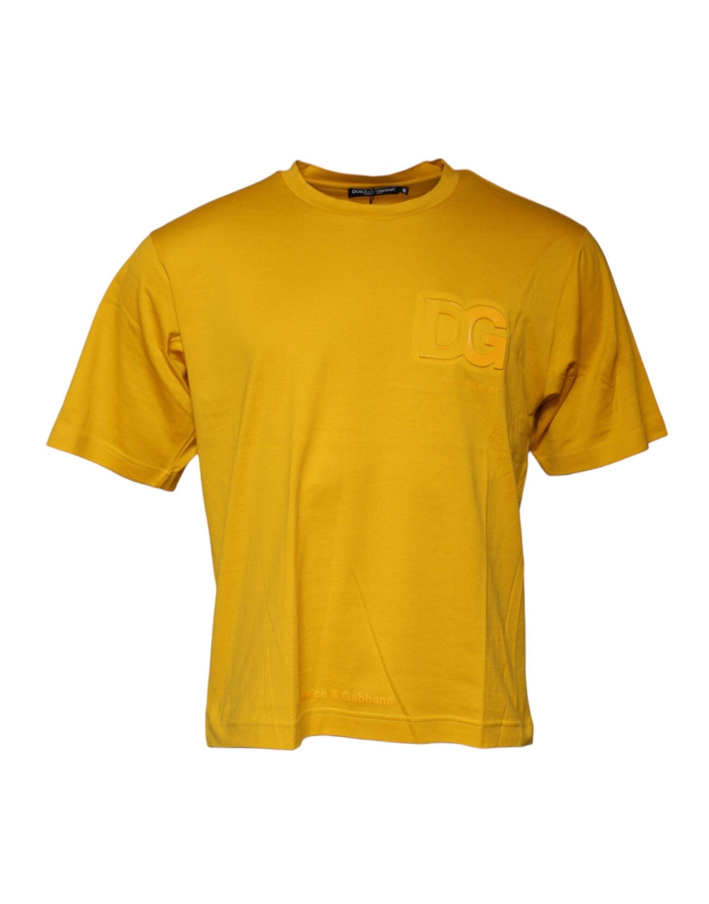 Dolce & Gabbana Dark Yellow Logo Crew Neck Short Sleeves T-shirt - Arichezz.store