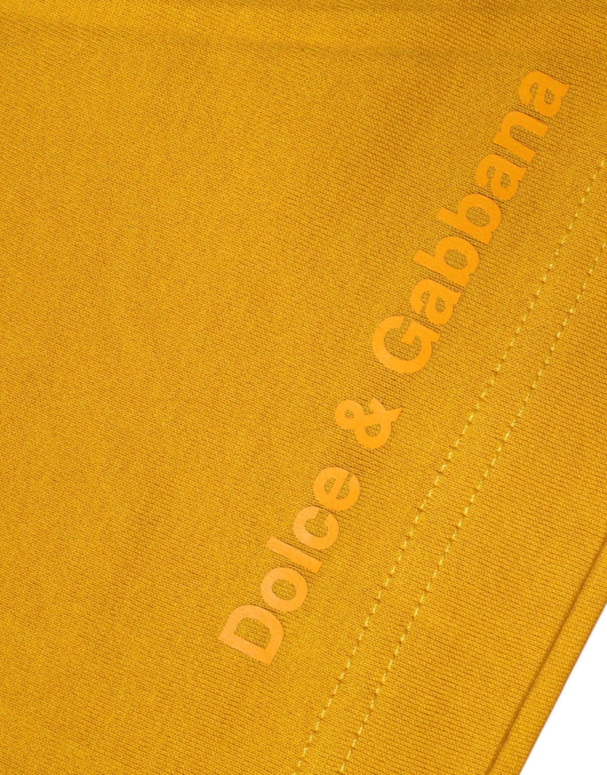 Dolce & Gabbana Dark Yellow Logo Crew Neck Short Sleeves T-shirt - Arichezz.store