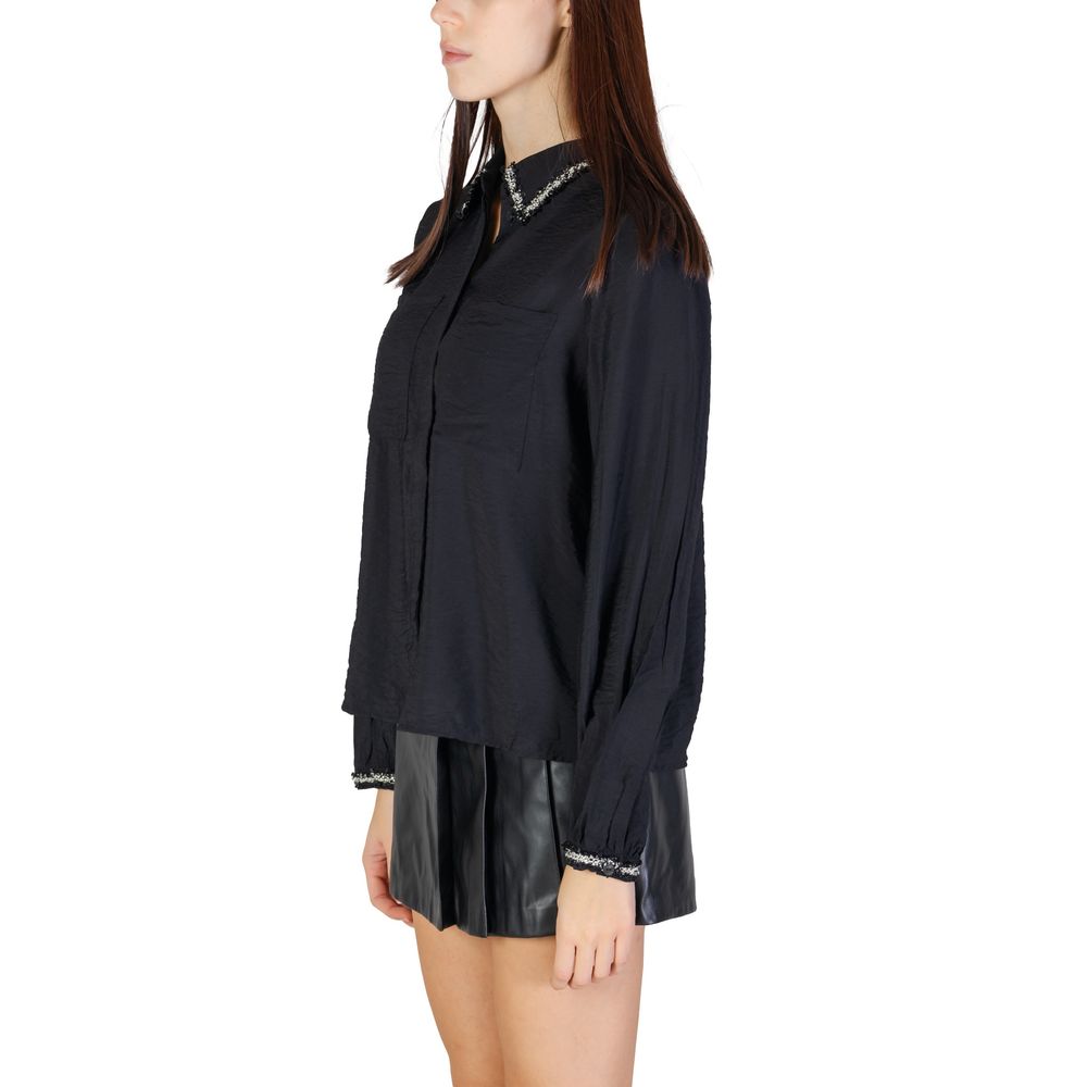 Vila Clothes Black Viscose Shirt