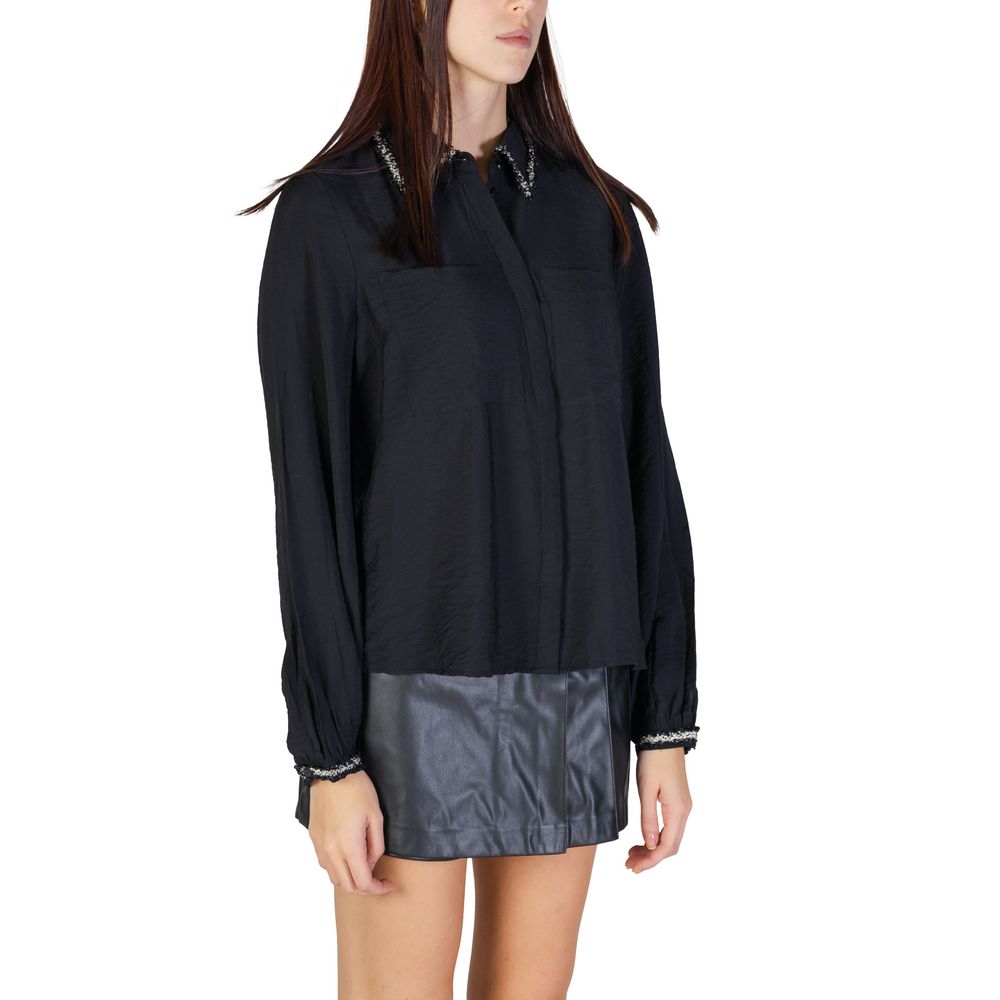 Vila Clothes Black Viscose Shirt