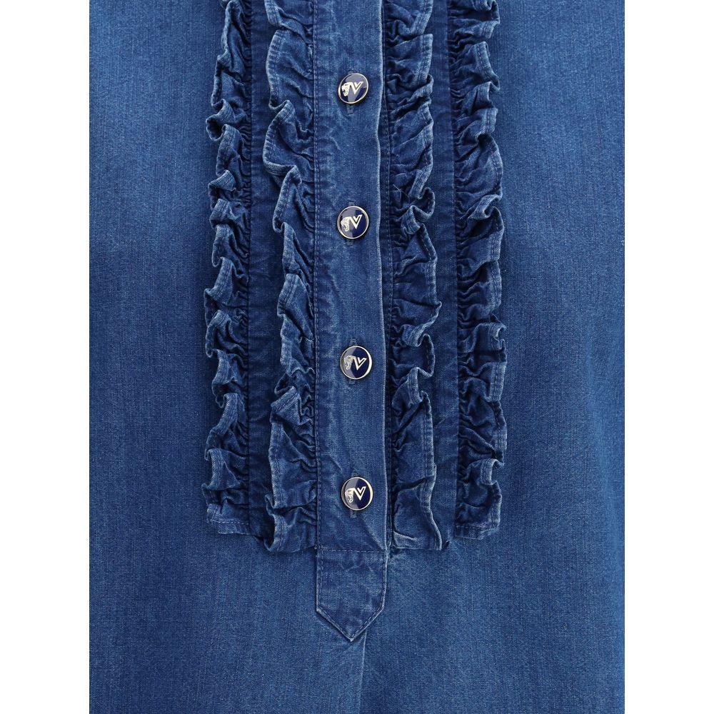 Valentino Pap Ruffle denim Shirts - Arichezz.store