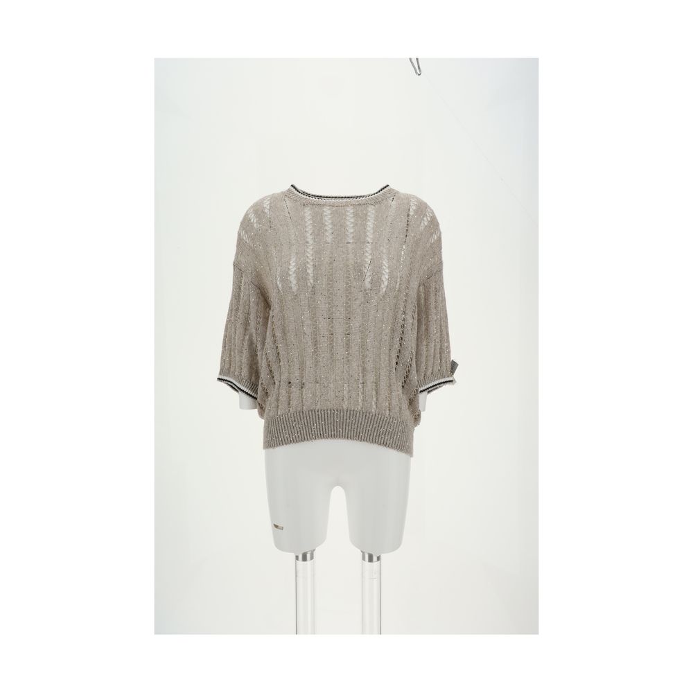 Brunello Cucinelli Openwork knit pattern Sweater with sequins - Arichezz.store