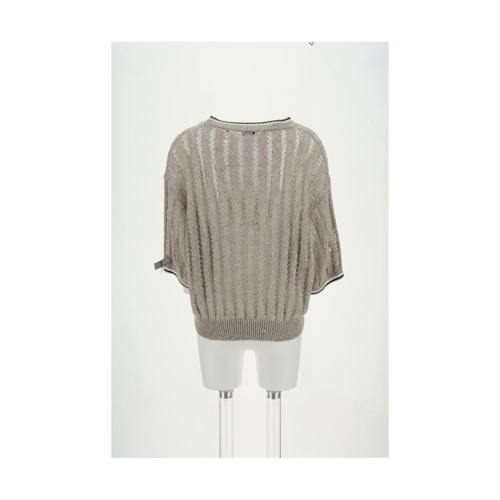 Brunello Cucinelli Openwork knit pattern Sweater with sequins - Arichezz.store