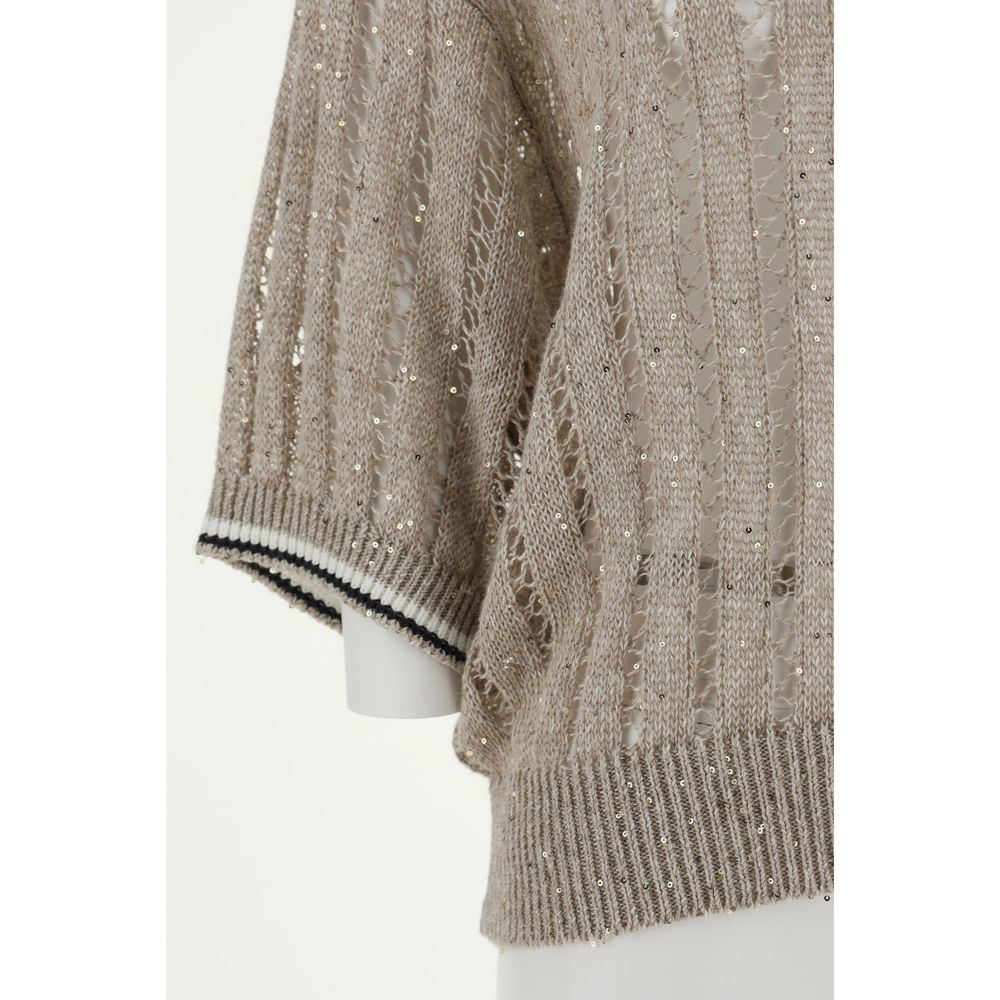 Brunello Cucinelli Openwork knit pattern Sweater with sequins - Arichezz.store