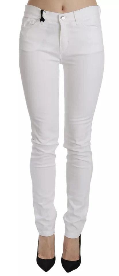 Dolce & Gabbana White Crystal Embellished Skinny Jeans - Arichezz.store