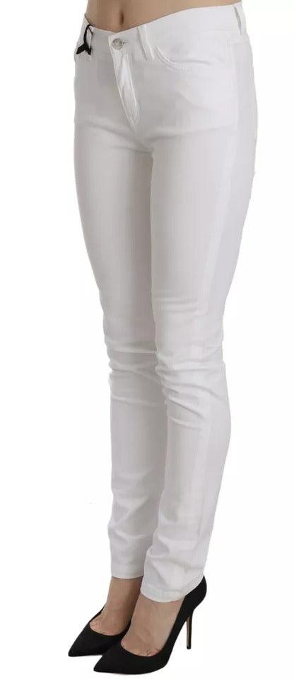 Dolce & Gabbana White Crystal Embellished Skinny Jeans - Arichezz.store