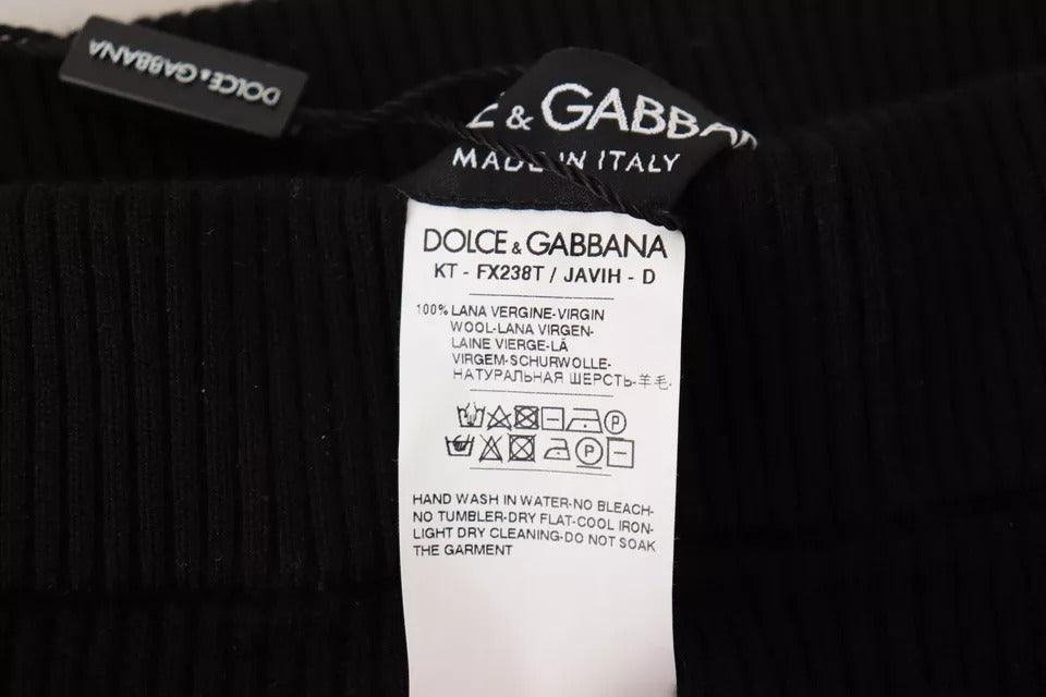 Dolce & Gabbana Black High Waist Stretch Tights Pants - Arichezz.store