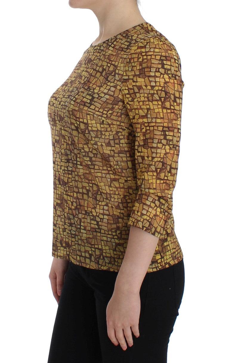 Dolce & Gabbana Sicilian Mosaic Print Silk Blouse - Arichezz.store