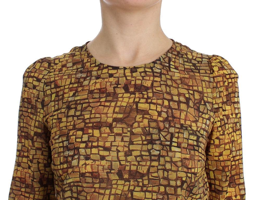 Dolce & Gabbana Sicilian Mosaic Print Silk Blouse - Arichezz.store