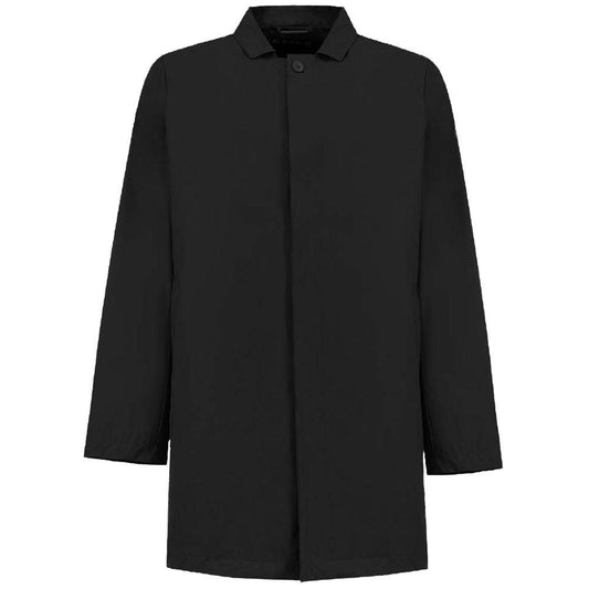 People Of Shibuya Black Polyester Men's Trench Coat - Arichezz.store