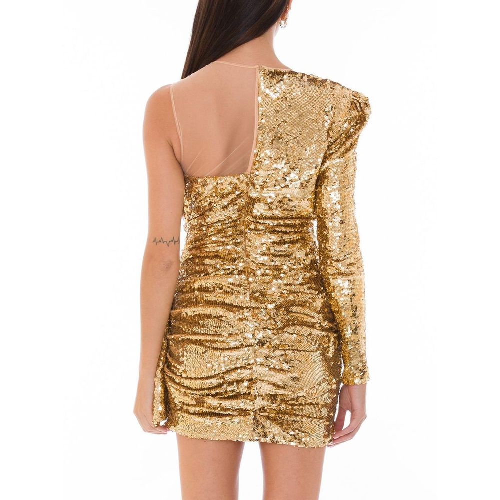 Elisabetta Franchi Yellow Polyamide Sequined Dress