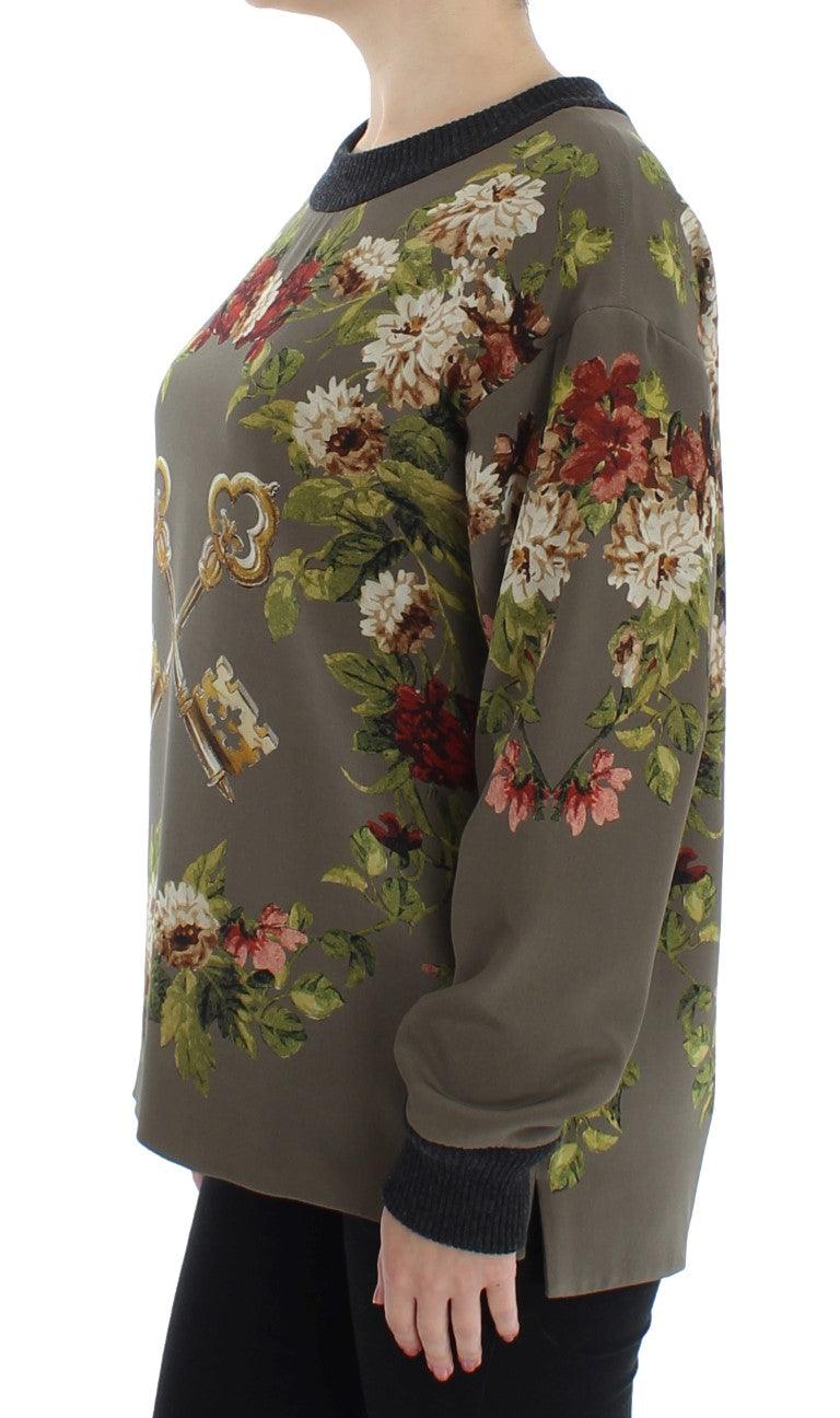 Dolce & Gabbana Enchanted Sicily Silk Crewneck Blouse - Arichezz.store