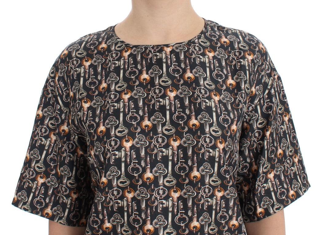 Dolce & Gabbana Enchanted Sicily Silk Blouse with Medieval Keys Print - Arichezz.store