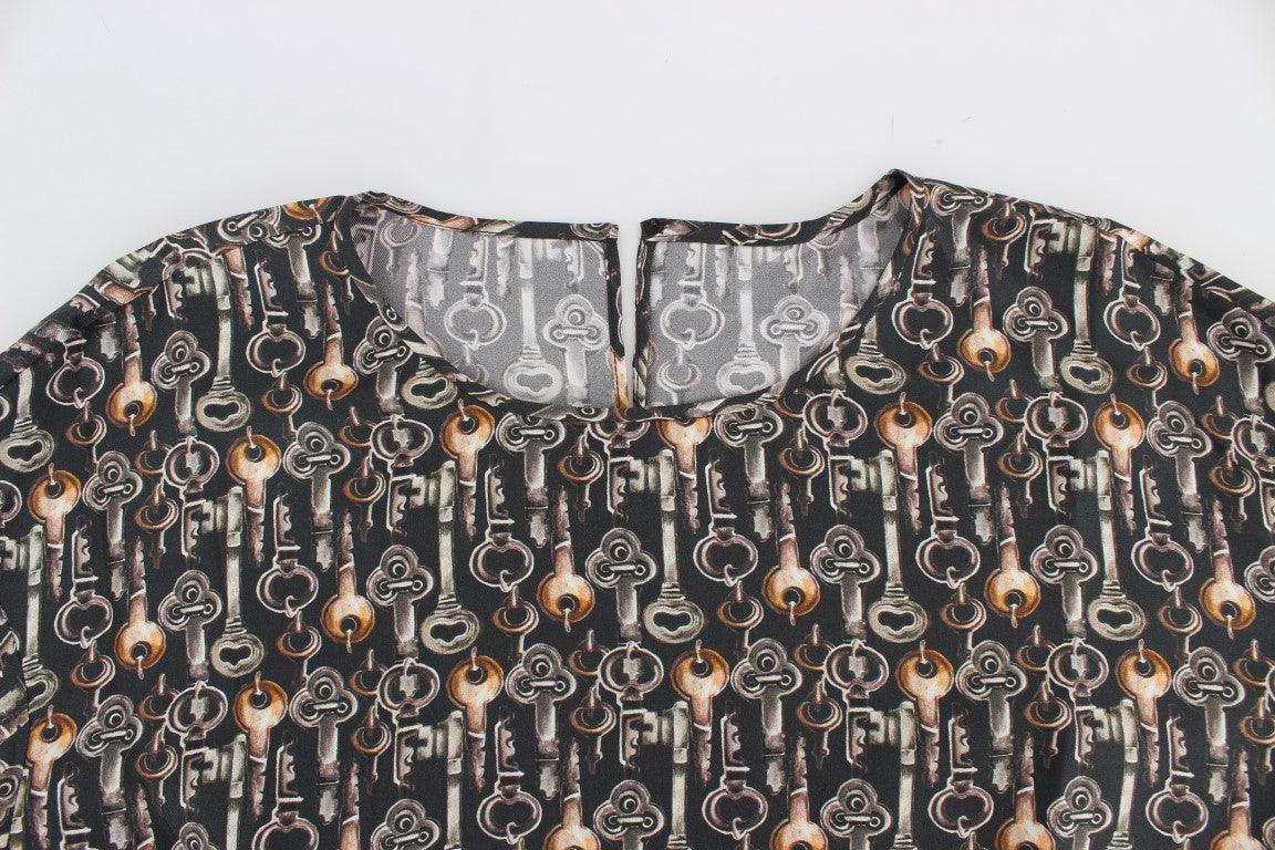 Dolce & Gabbana Enchanted Sicily Silk Blouse with Medieval Keys Print - Arichezz.store