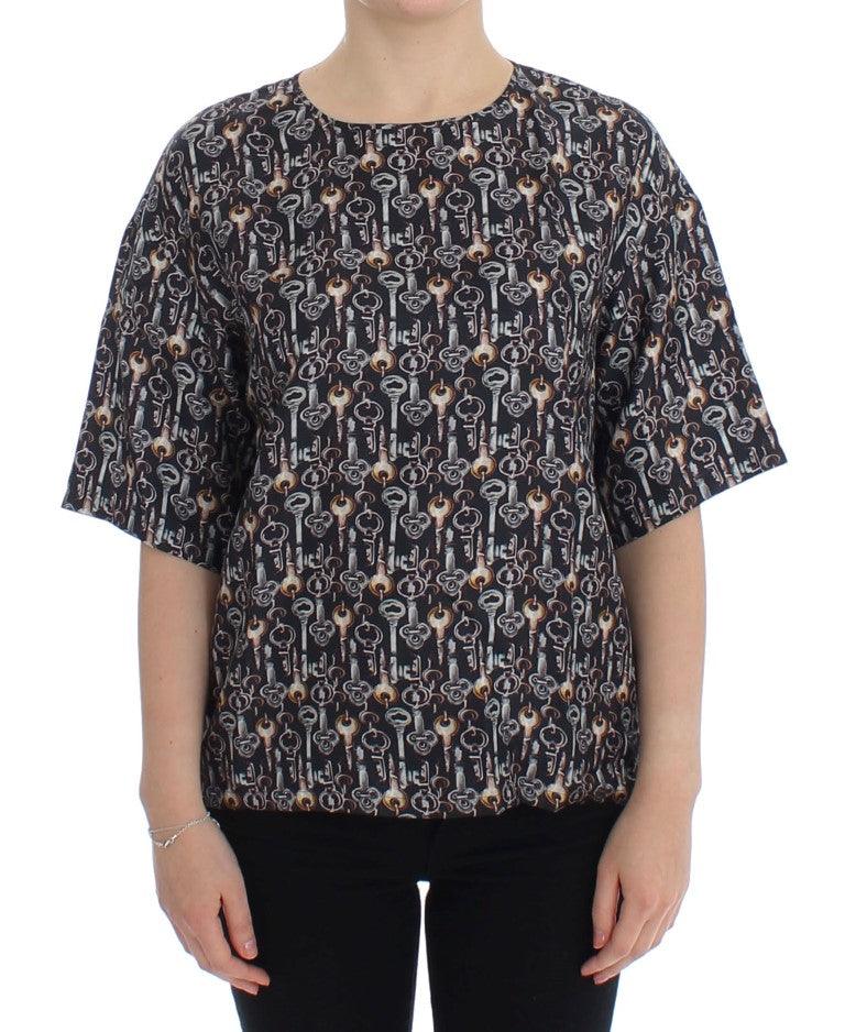 Dolce & Gabbana Enchanted Sicily Silk Blouse with Key Print - Arichezz.store