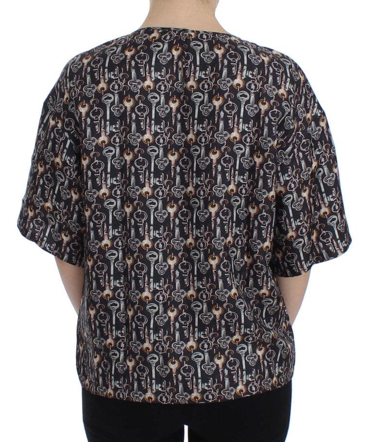 Dolce & Gabbana Enchanted Sicily Silk Blouse with Key Print - Arichezz.store