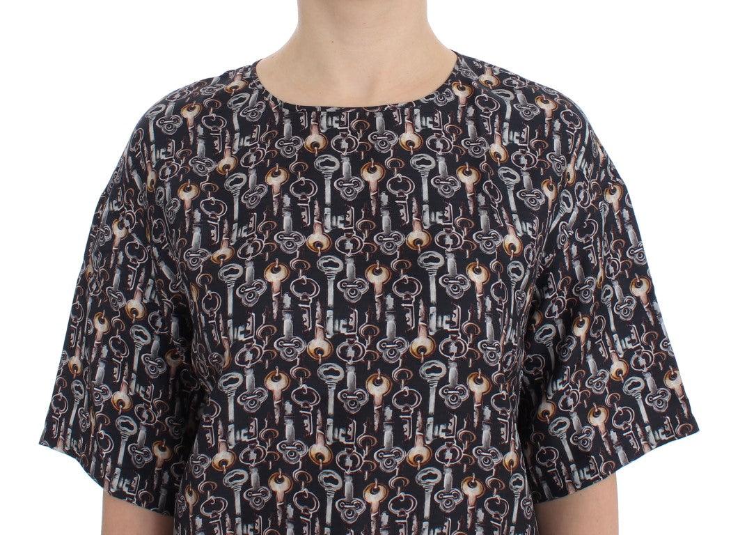 Dolce & Gabbana Enchanted Sicily Silk Blouse with Key Print - Arichezz.store