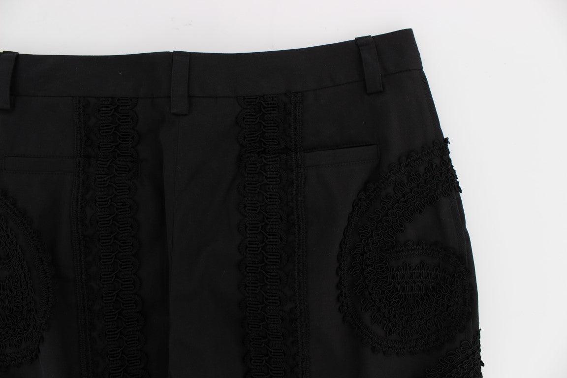 Dolce & Gabbana Elegant Black Torero Capri Pants