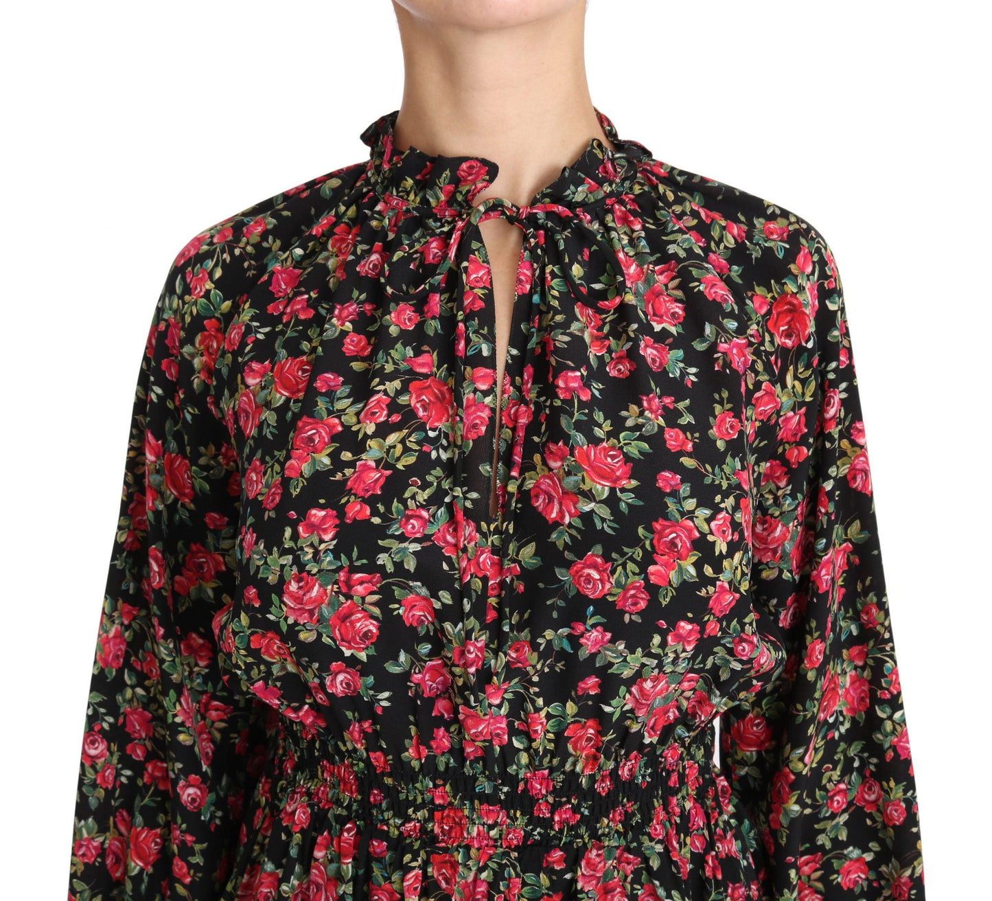 Dolce & Gabbana Elegant Black Floral Silk Shirt - Arichezz.store