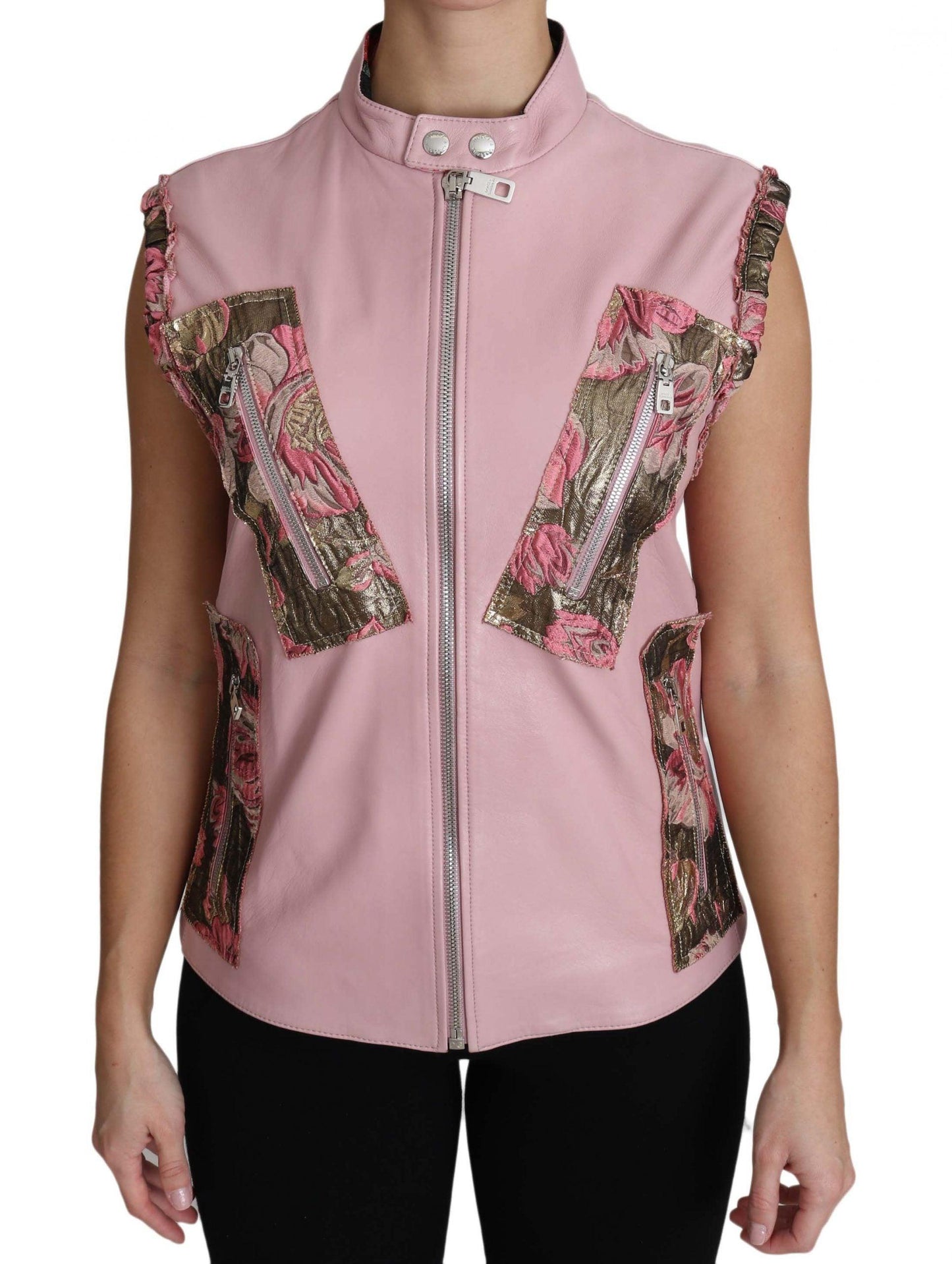 Dolce & Gabbana Pink Sleeveless Leather Vest - Arichezz.store