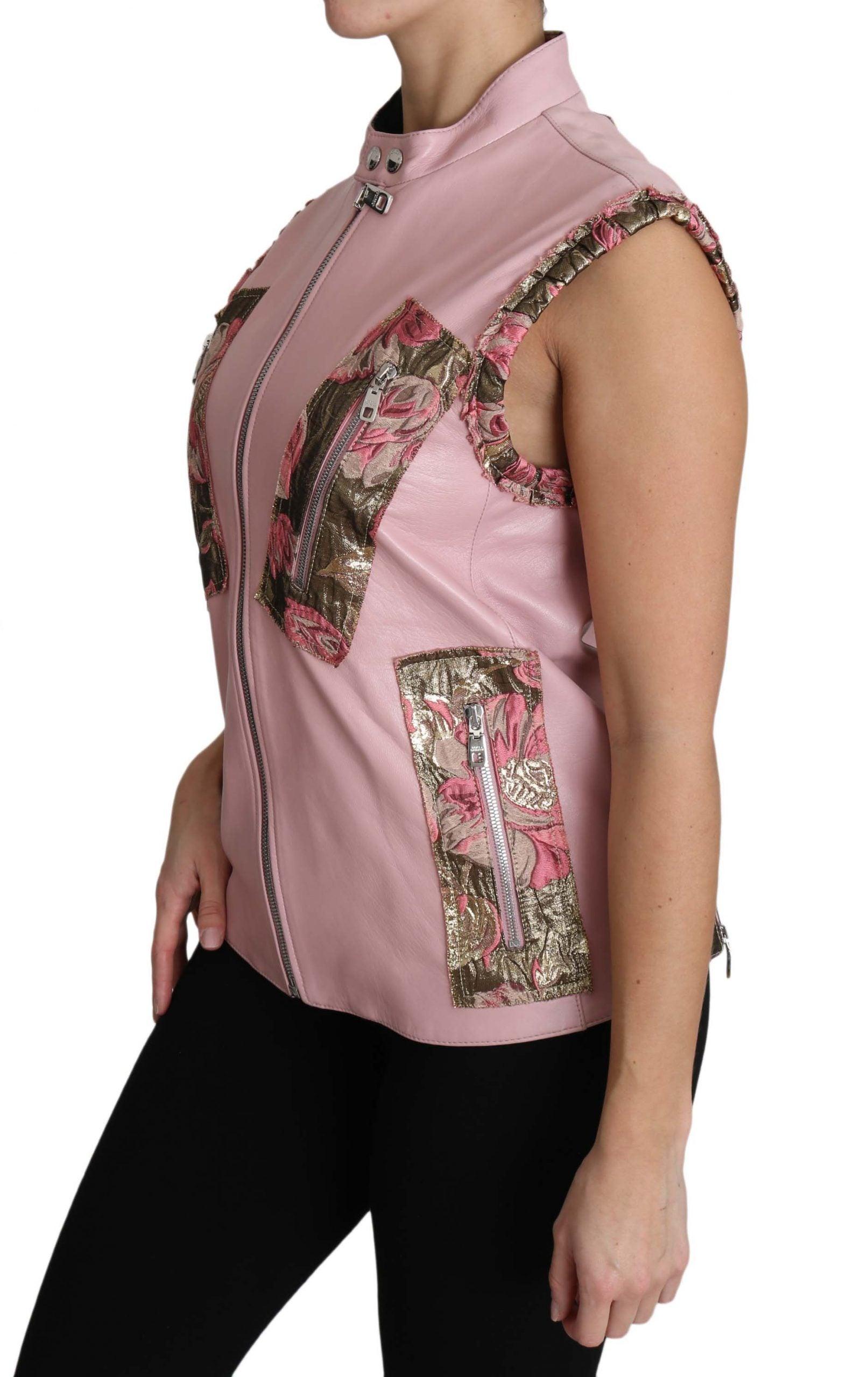 Dolce & Gabbana Pink Sleeveless Leather Vest - Arichezz.store