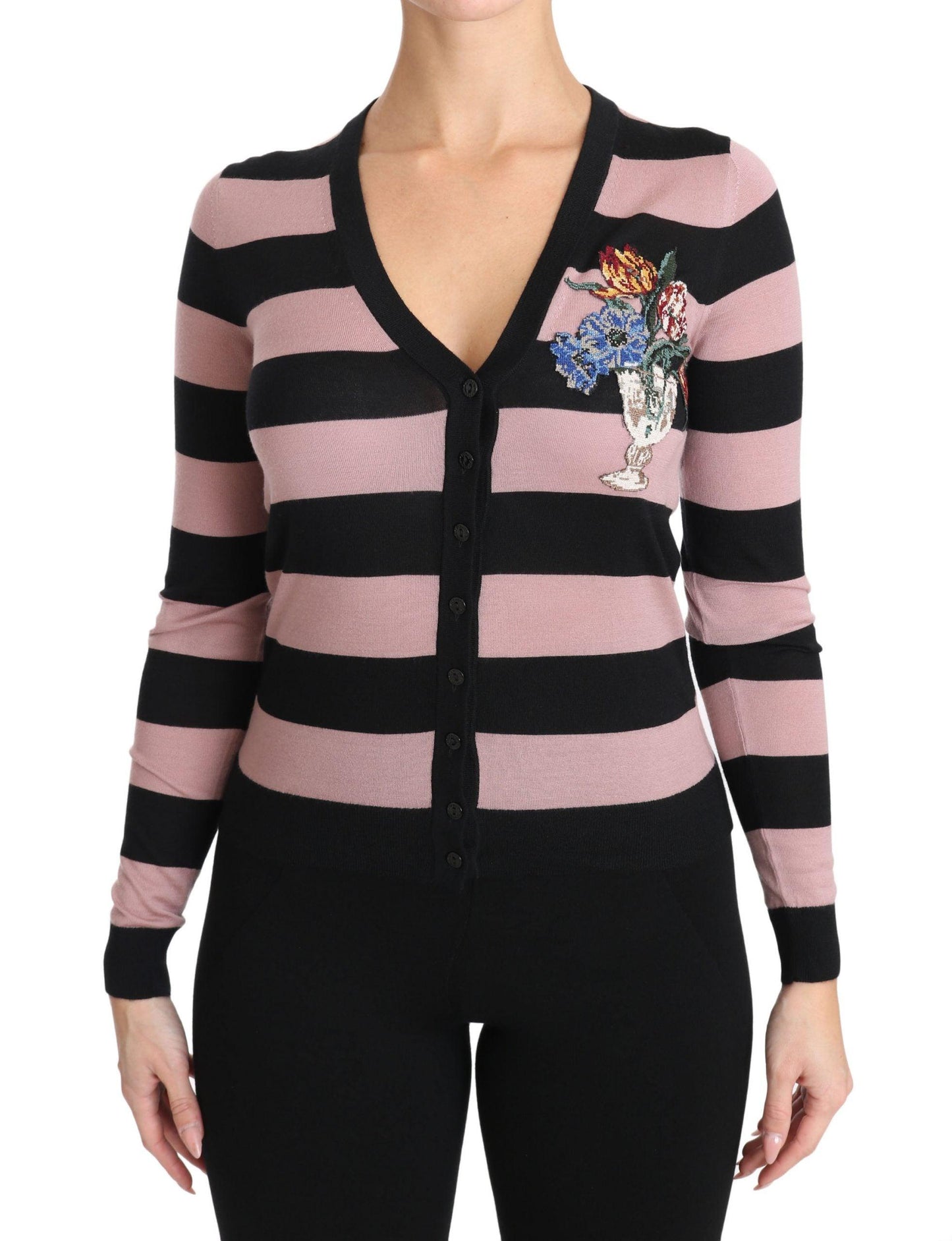 Dolce & Gabbana Elegant Floral Embroidered Cashmere Cardigan - Arichezz.store