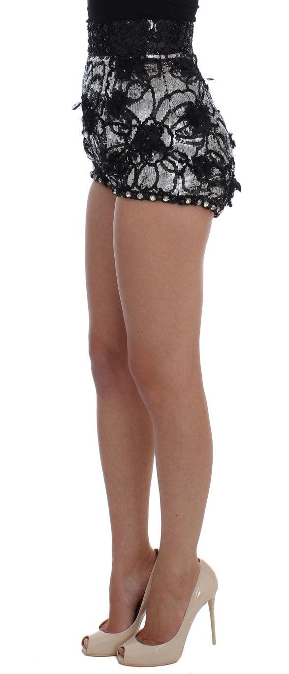 Dolce & Gabbana Sequined High Waist Designer Mini Shorts - Arichezz.store