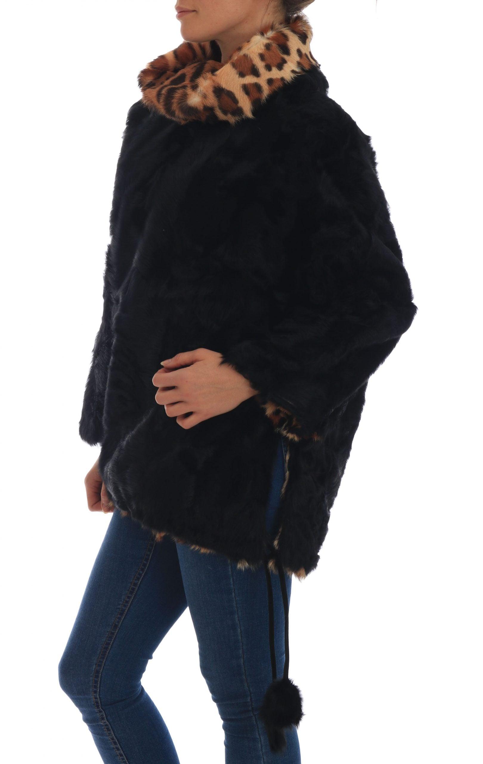 Dolce & Gabbana Elegant Black Lamb Fur Short Coat - Arichezz.store