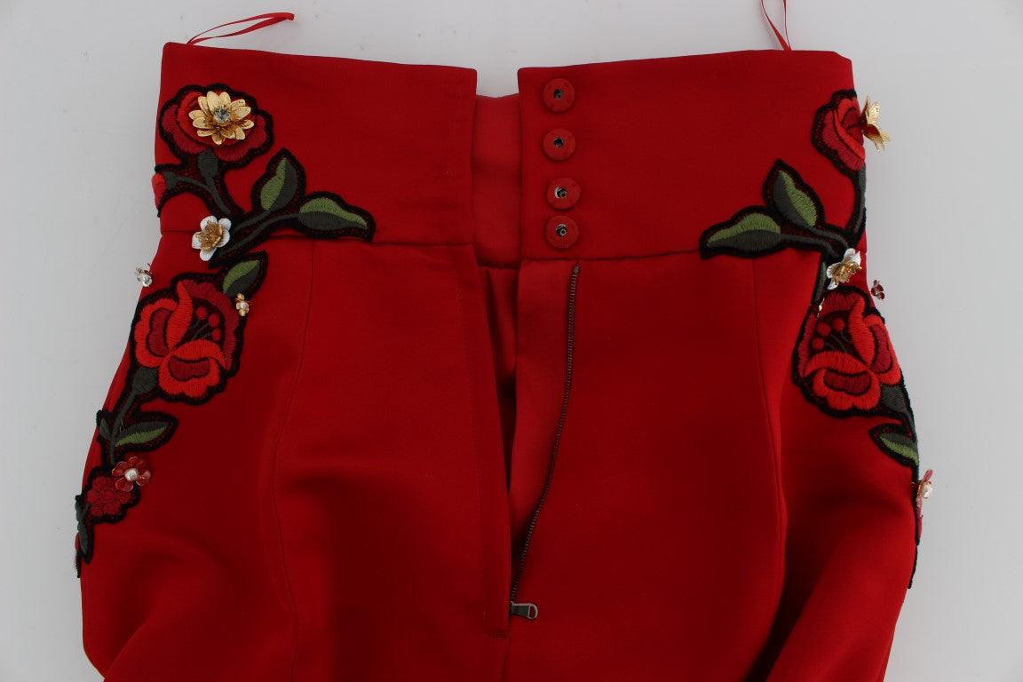 Dolce & Gabbana Enchanted Sicilian Rose Embroidered Mini Shorts - Arichezz.store