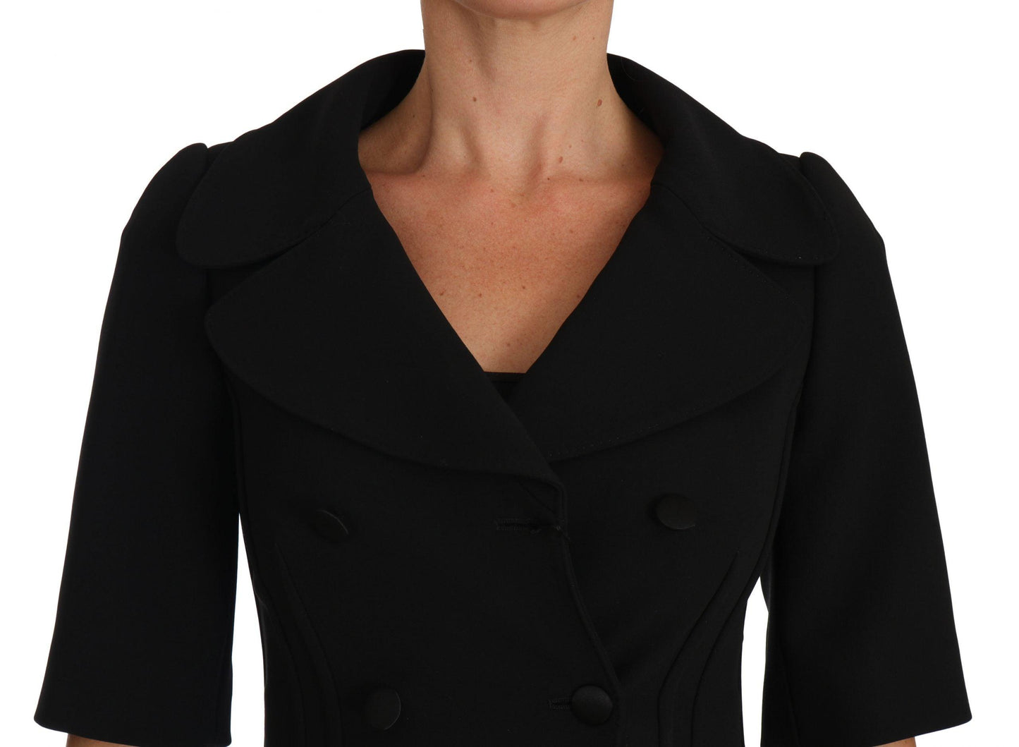 Dolce & Gabbana Cropped Black Wool Blazer - Arichezz.store