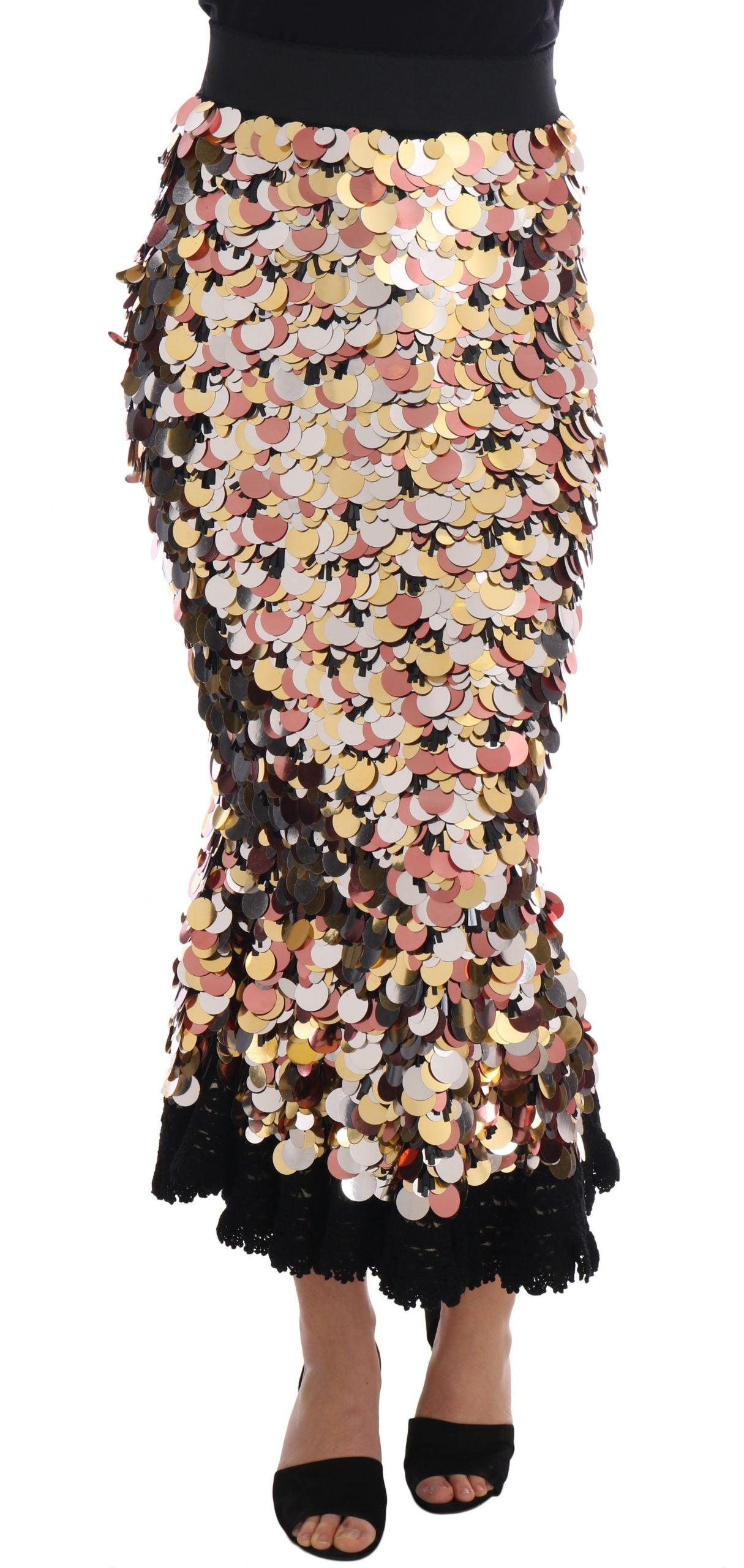 Dolce & Gabbana Sequin Embellished High-Waist Pencil Skirt - Arichezz.store