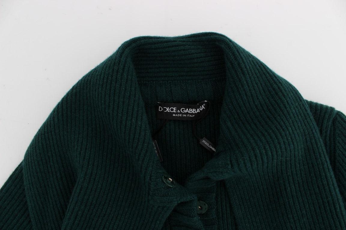 Dolce & Gabbana Elegant Green Cashmere Cardigan Sweater - Arichezz.store