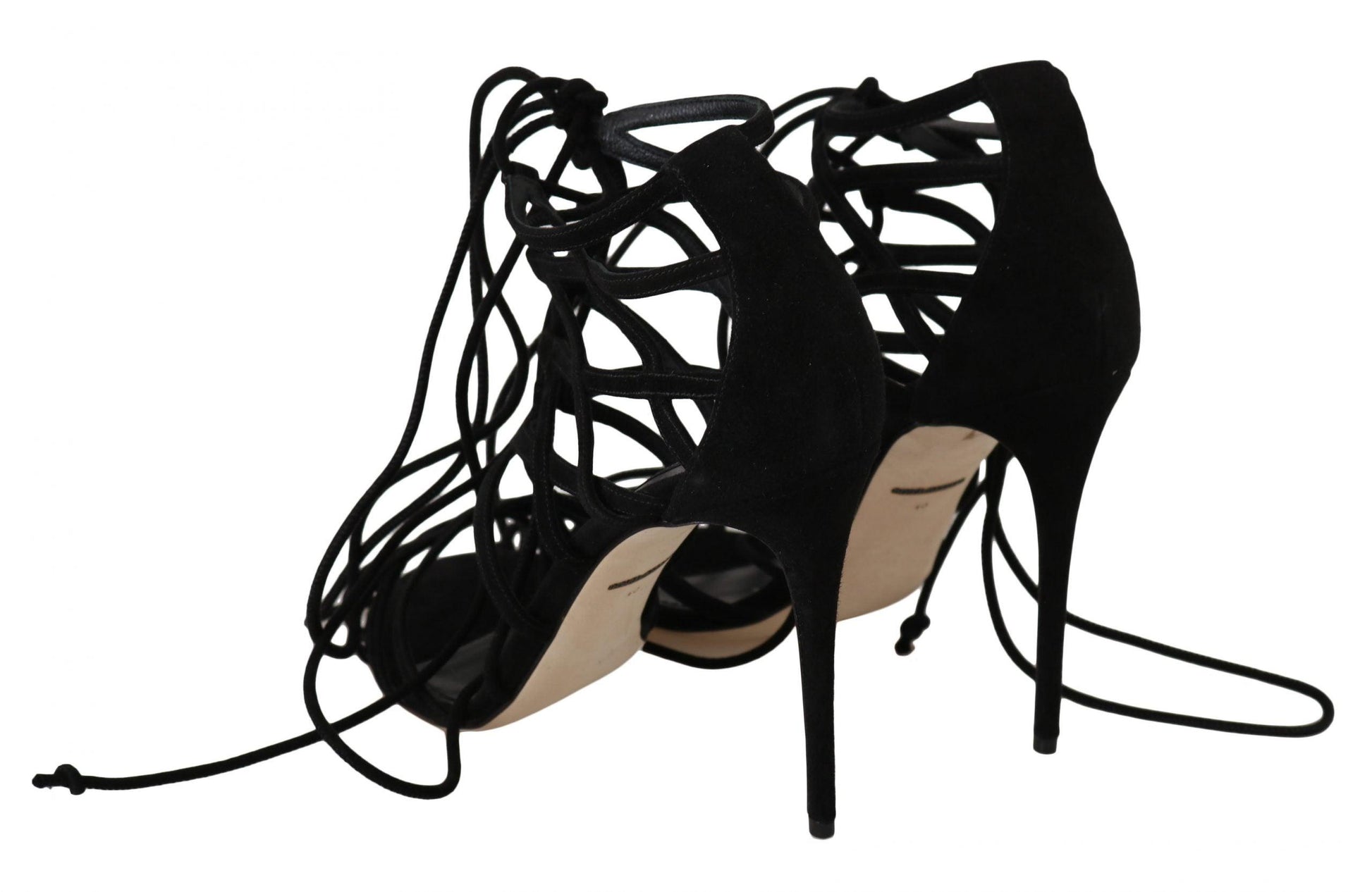 Dolce & Gabbana Elegant Black Suede Gladiator Stilettos - Arichezz.store