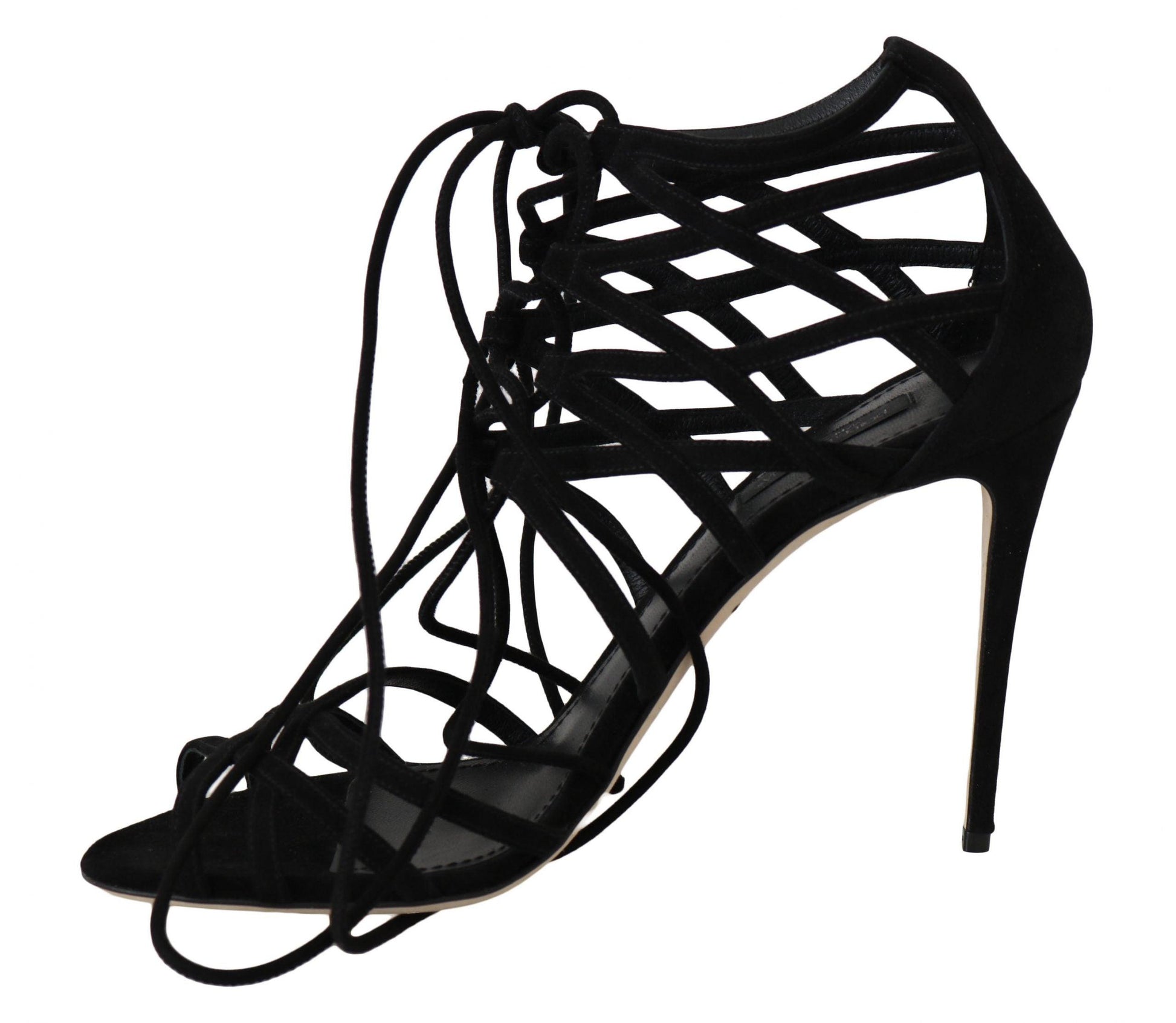 Dolce & Gabbana Elegant Black Suede Gladiator Stilettos - Arichezz.store