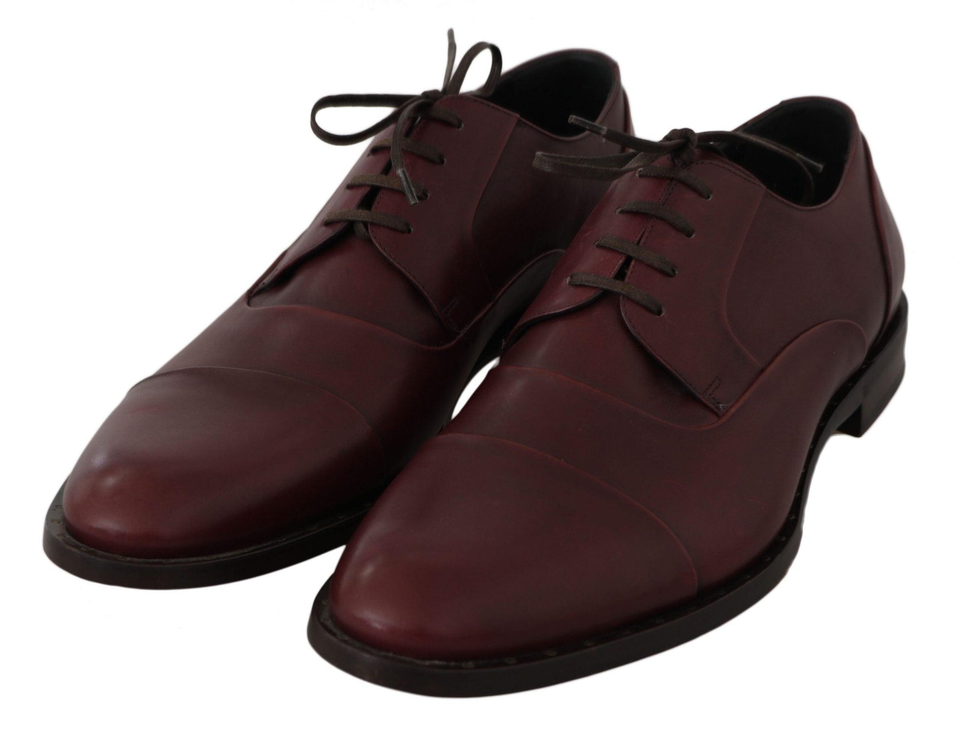 Dolce & Gabbana Elegant Bordeaux Leather Dress Shoes - Arichezz.store