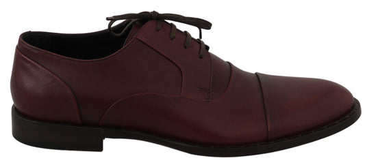 Dolce & Gabbana Elegant Bordeaux Leather Dress Shoes - Arichezz.store