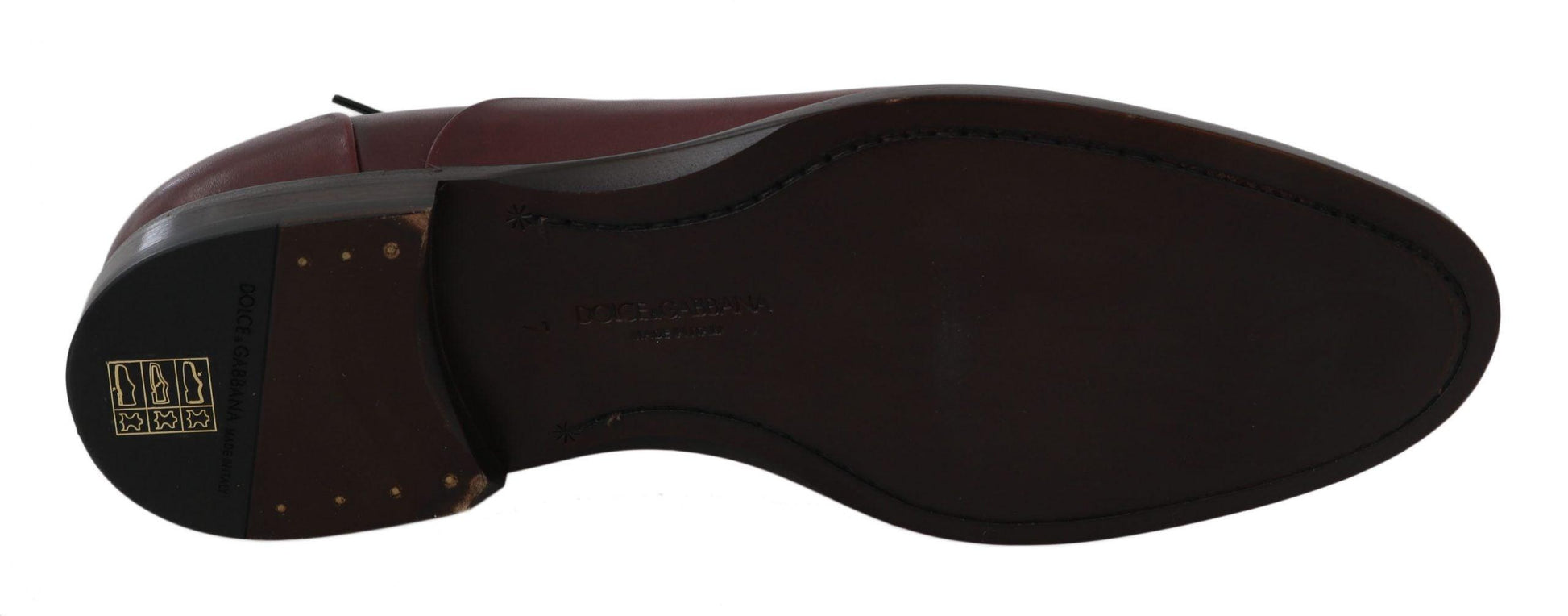 Dolce & Gabbana Elegant Bordeaux Leather Dress Shoes - Arichezz.store