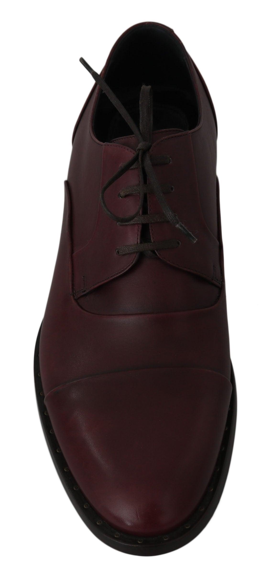 Dolce & Gabbana Elegant Bordeaux Leather Dress Shoes - Arichezz.store