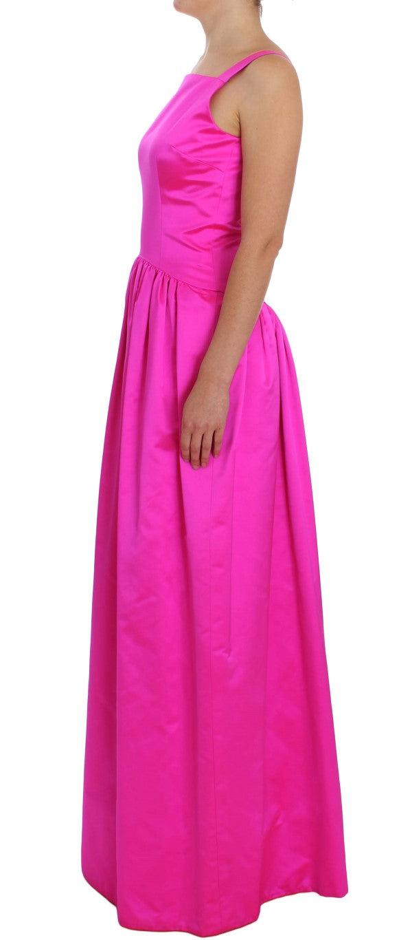 Dolce & Gabbana Elegant Silk Full Length Pink Sheath Dress - Arichezz.store