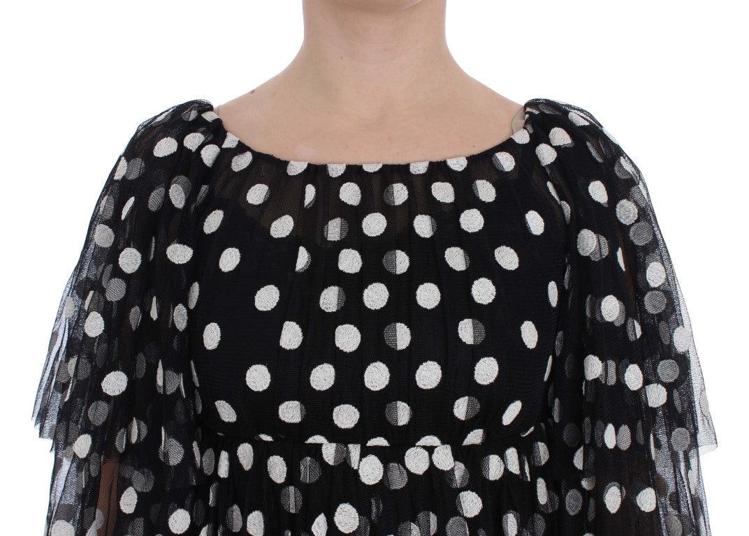 Dolce & Gabbana Elegant Polka Dotted Ruffled Dress - Arichezz.store