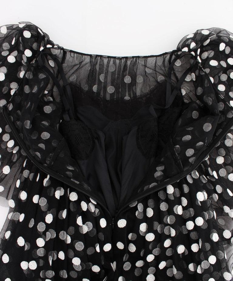 Dolce & Gabbana Elegant Polka Dotted Ruffled Dress - Arichezz.store