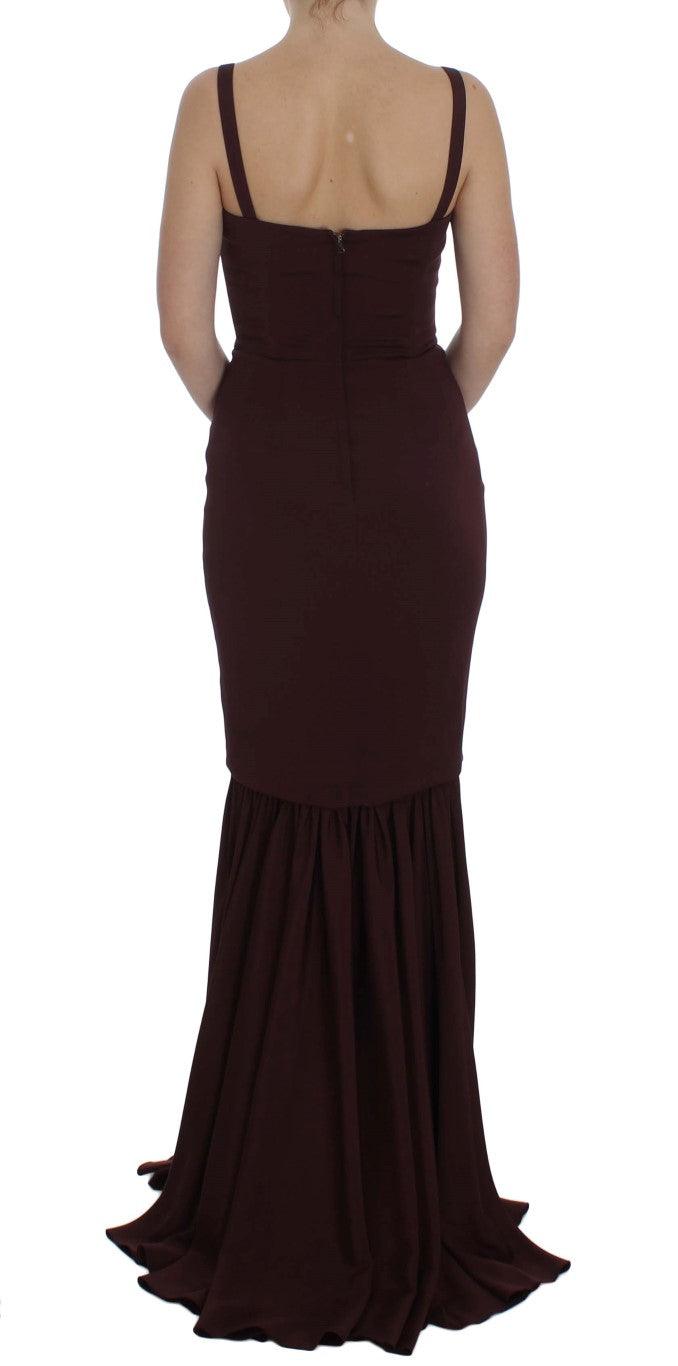 Dolce & Gabbana Elegant Bordeaux Sheath Dress - Arichezz.store