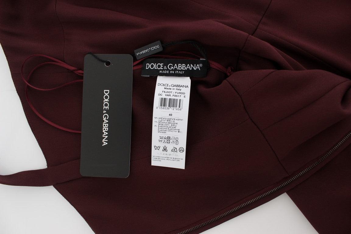 Dolce & Gabbana Elegant Bordeaux Sheath Dress - Arichezz.store