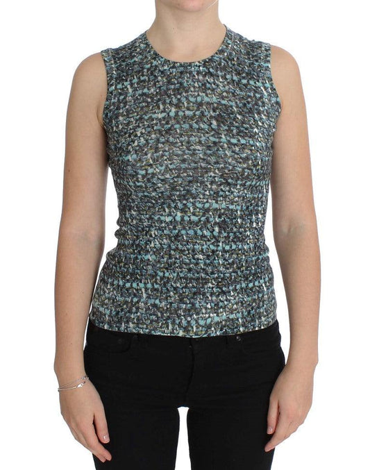 Dolce & Gabbana Elegant Blue Wool Vest Pullover Top - Arichezz.store