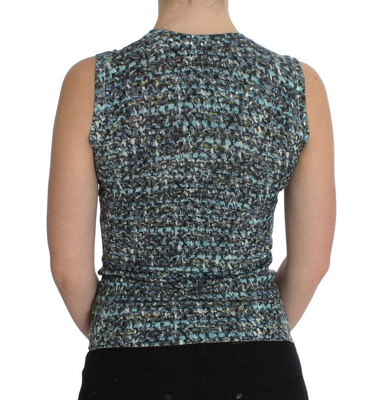 Dolce & Gabbana Elegant Blue Wool Vest Pullover Top - Arichezz.store