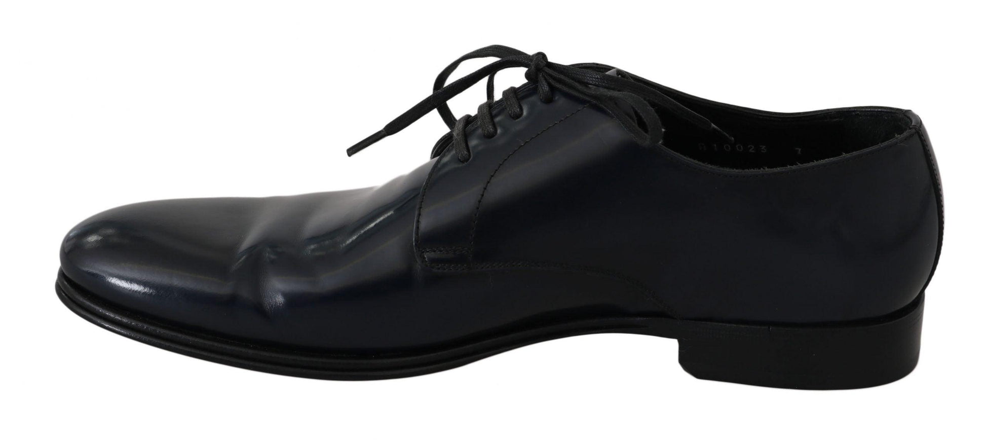 Dolce & Gabbana Elegant Dark Blue Leather Derby Dress Shoes - Arichezz.store