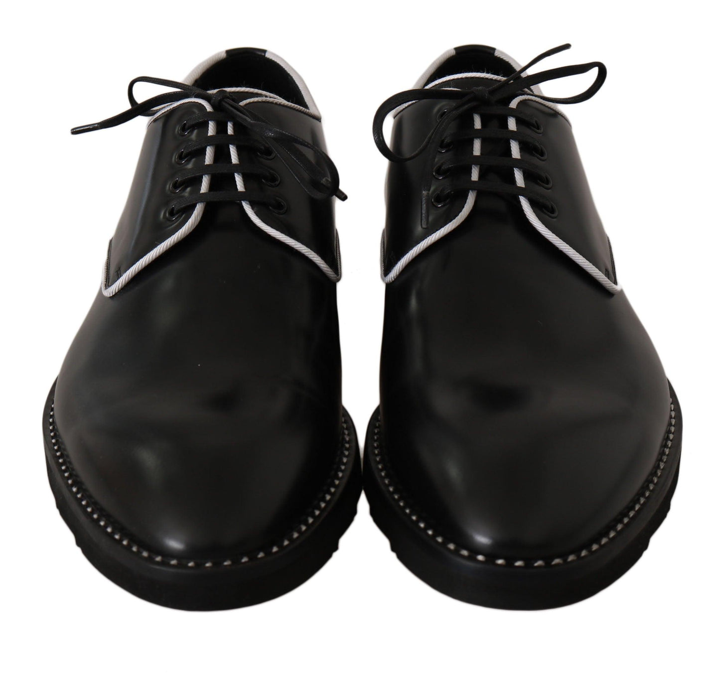 Dolce & Gabbana Elegant Black Leather Derby Dress Shoes - Arichezz.store