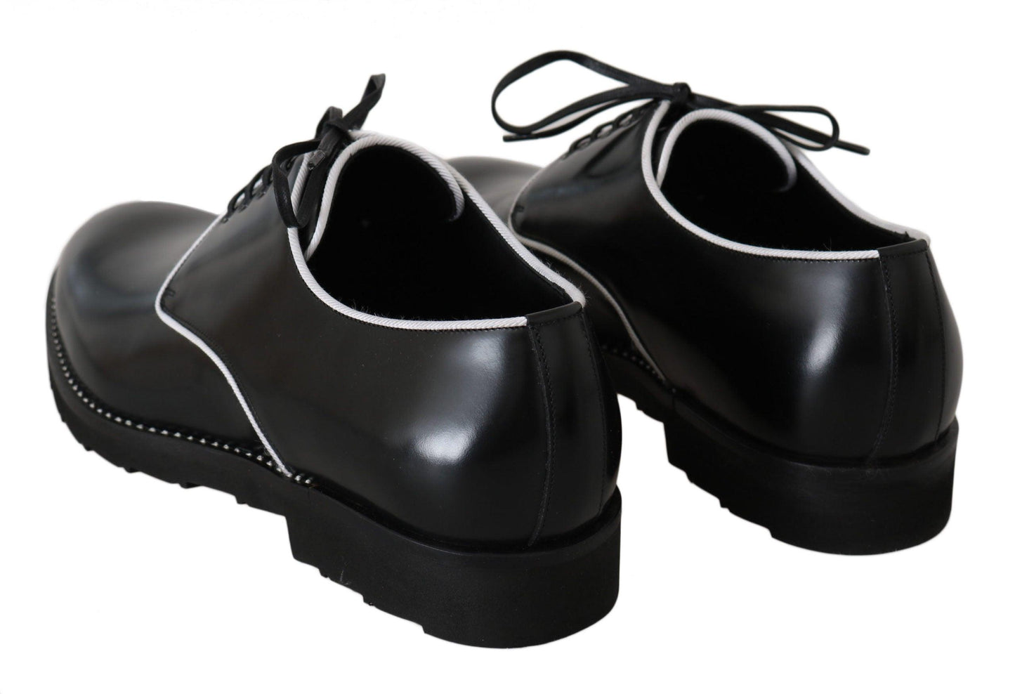 Dolce & Gabbana Elegant Black Leather Derby Dress Shoes - Arichezz.store